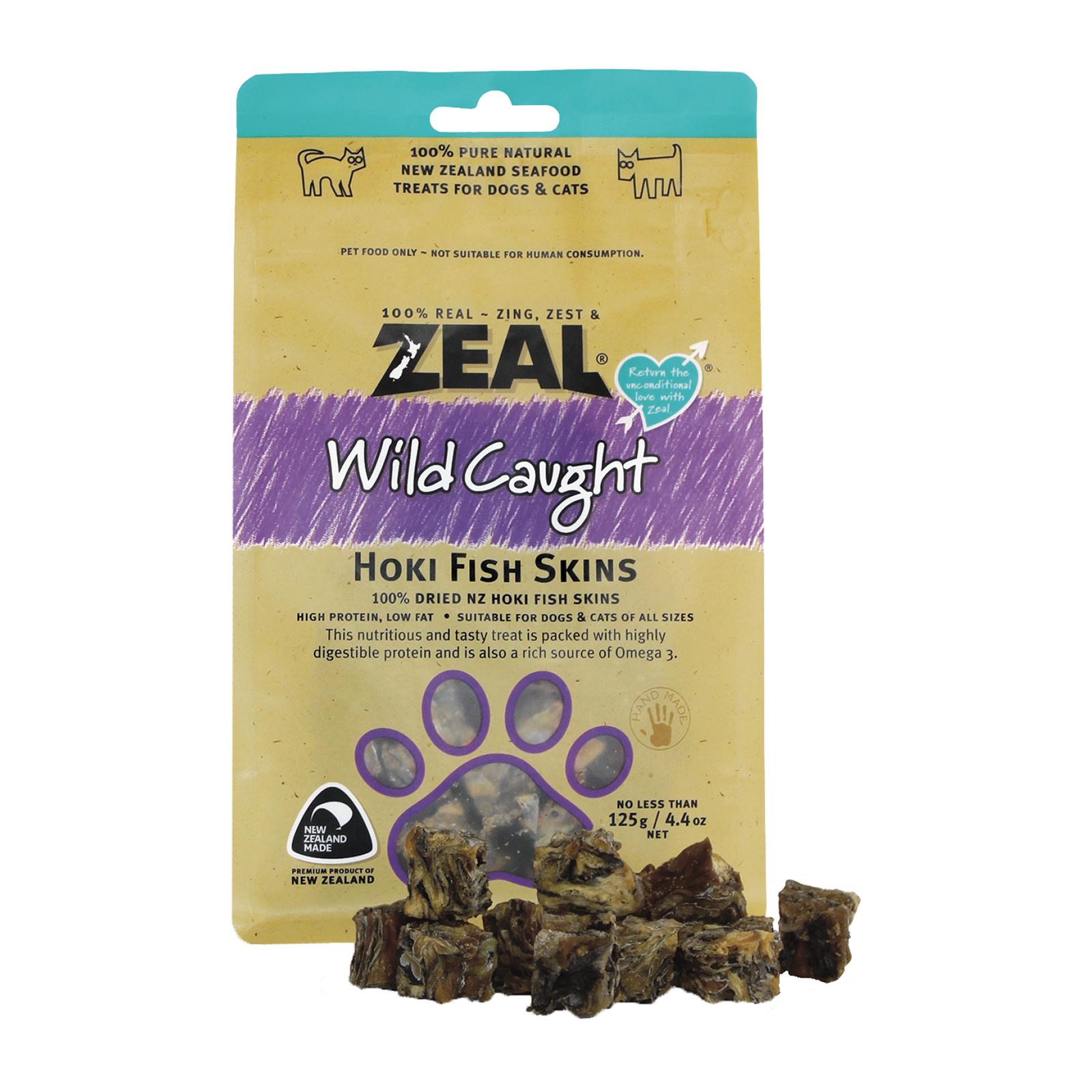 Zeal Wild Caught Hoki Fish Skins Dog & Cat Treats 125g